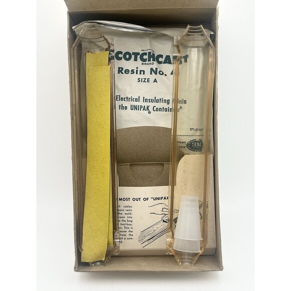 Vintage 1963 Scotchcast Brand Splicing Kit # 82-A1 New In Box NOS USA 3M - Picture 5 of 5